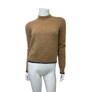 Vince Contrast Tip Wool Blend Pullover in Camel/Navy Size XS $295